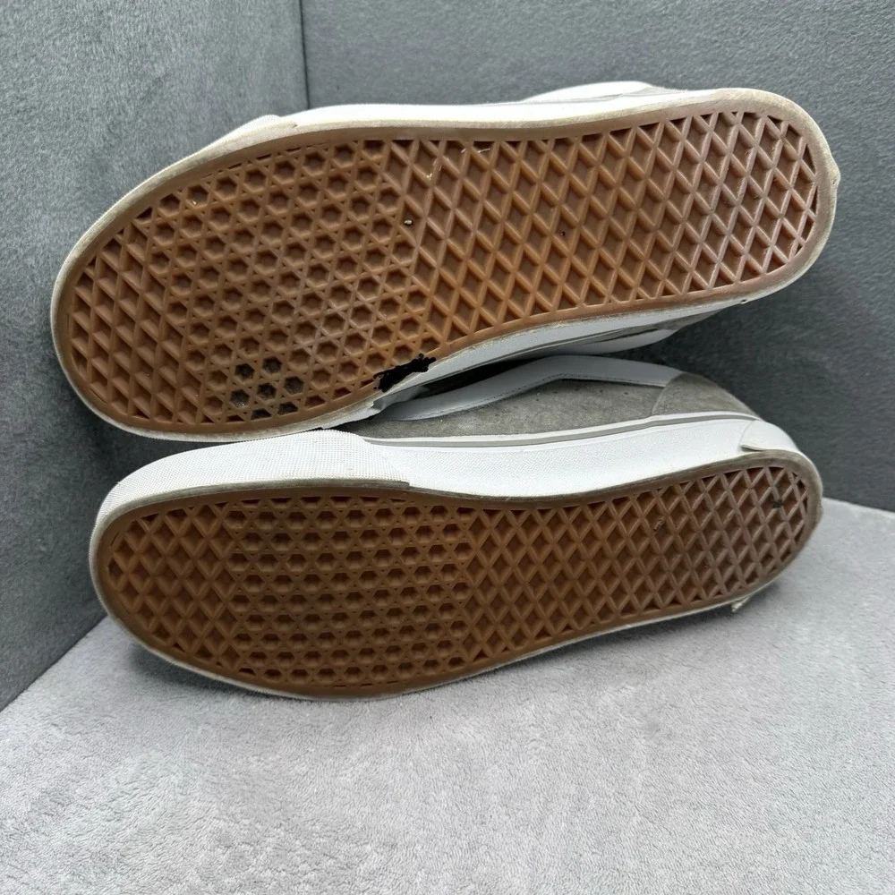 Vans Knu Skool Suede Chunky Skate Shoes Gray White Men's Size 12